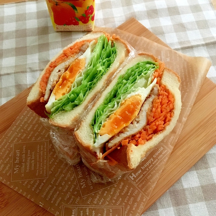 簡単 ソースカツのわんぱくサンド レシピ 作り方 By Cherry05 楽天レシピ
